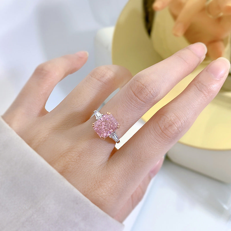 925 Sterling Silver Pink Zircon Ring ASTWO