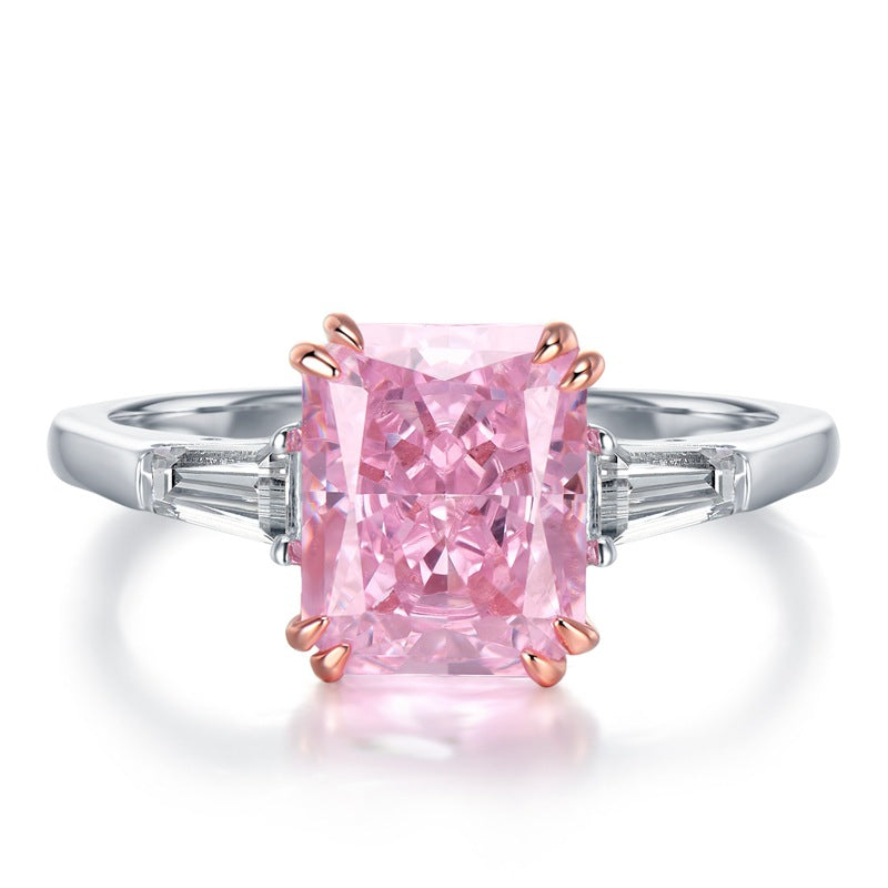 925 Sterling Silver Pink Zircon Ring ASTWO